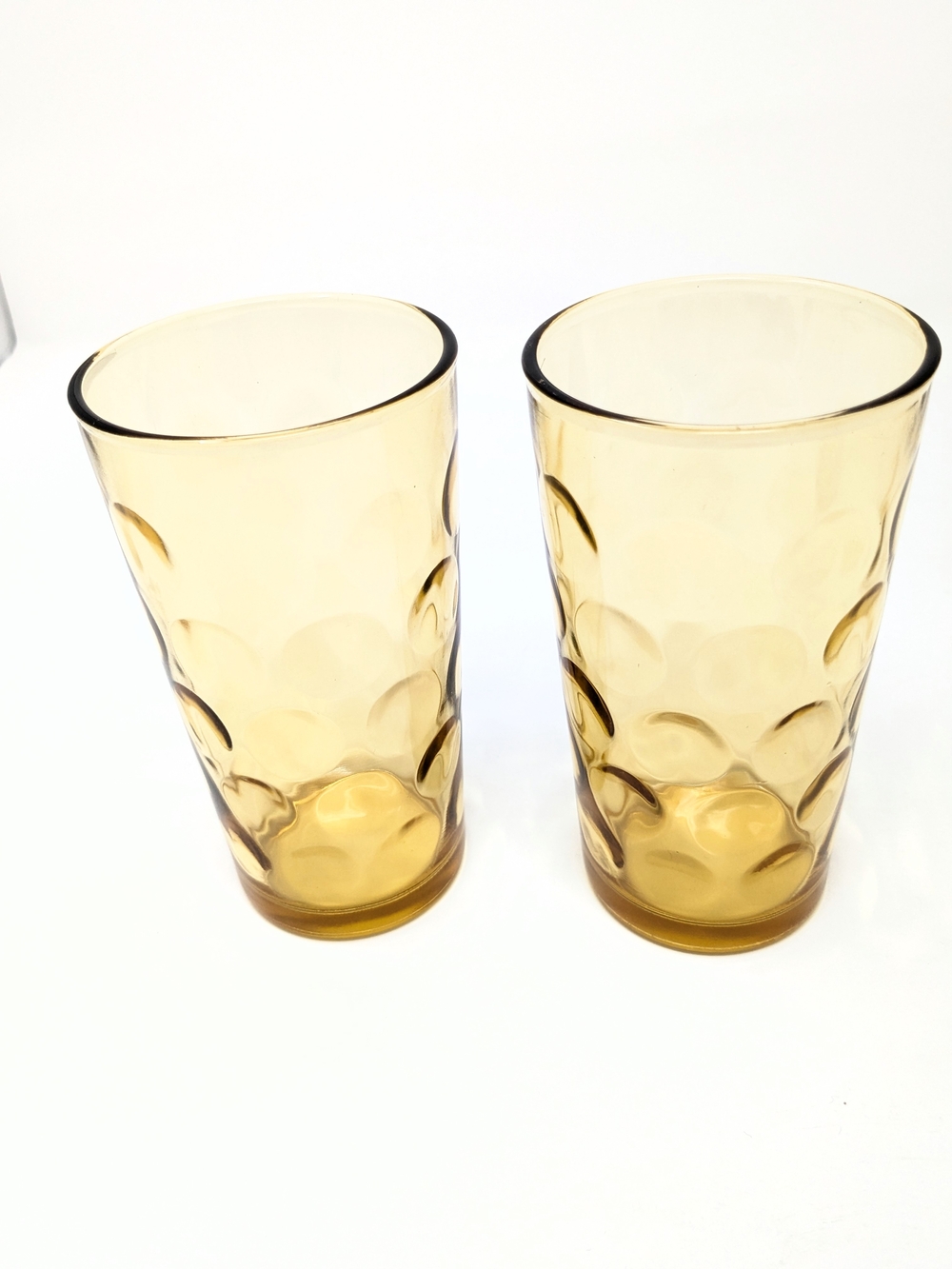 Vintage Hazel Atlas Amber Mid Century Pitcher and 5-Glass Set Retro Dot Pattern - Picture 5 of 15